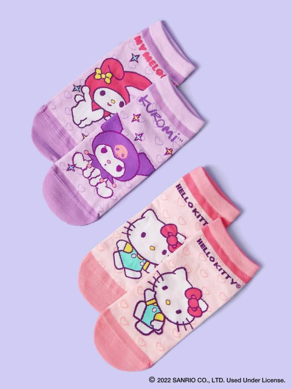 X Hello Kitty and Friends 卡通图案袜