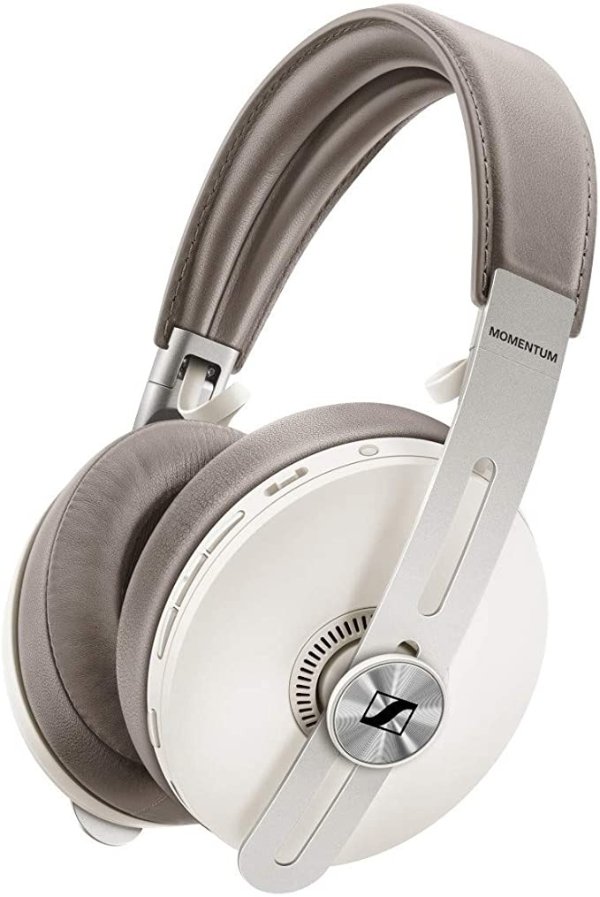 M3AEBTXL Sandy White 3.5mm Jack/Bluetooth Noise Cancellation Wireless Over-Ear Headphones With Mic and Voice Control, White