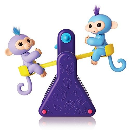 Fingerlings Playset – See-Saw with 2 Fingerlings Baby Monkey Toys – Willy (Blue) and Milly (Purple)