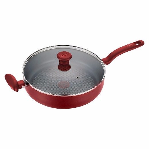 T-fal Simply Cook Nonstick C54282 Dishwasher Safe Cookware 5 Qt Jumbo Cooker with Lid Red