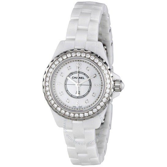 J12 Mother of Pearl White Ceramic Ladies Watch H2572