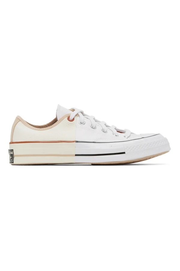 White & Off-White Reconstructed Chuck 70 Low Sneakers