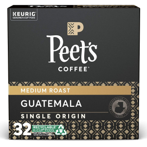 Peet’s Coffee Single Origin Guatemala K-Cup Coffee Pods Medium Roast, 32 Pods