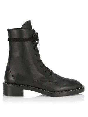 Sondra Studded Leather Combat Boots