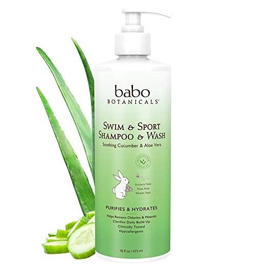 Babo Botanicals Swim and Sport Shampoo and Wash Cucumber Aloe, 16 Ounce @ Amazon.com