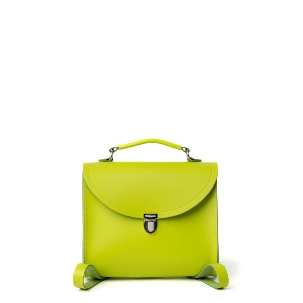 Poppy Backpack in Leather - Lime Sorbet