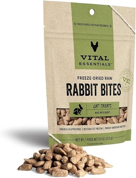 Freeze Dried Cat Treats, Single Ingredient Raw Rabbit Treats for Cats 0.9 oz