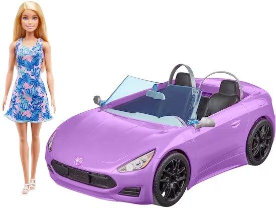 娃娃和紫色车玩具套装