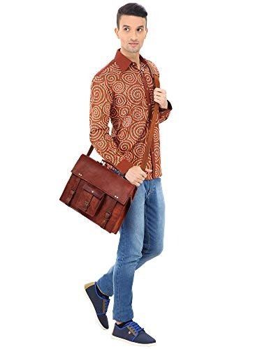 15 inch Genuine Leather Messenger Bag - Crossbody Laptop Satchel by Rustic Town