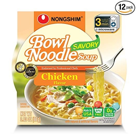 Bowl Noodle Soup, Chicken, 3.03 Ounce (Pack of 12)