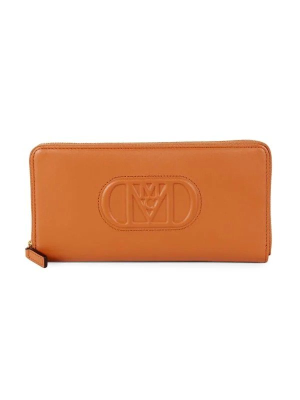 Logo Leather Continental Wallet