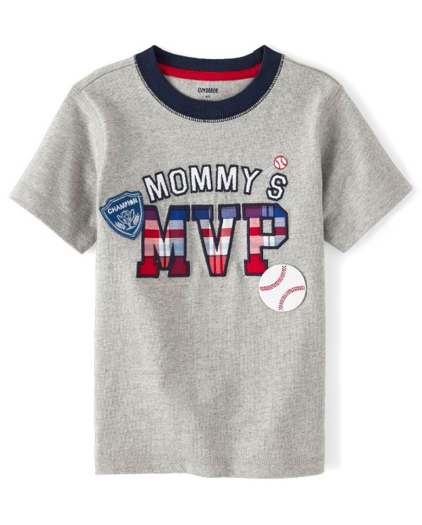Boys Short Sleeve 'Mommy's MVP' Patch Top - Opening Day