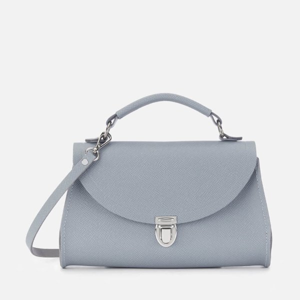 Women's Mini Poppy Bag - French Grey Saffiano