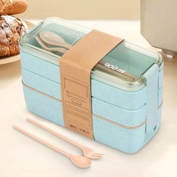 Bento Box Lunch Box, Large Food Container With Cutlery Insulation Bag - Temu