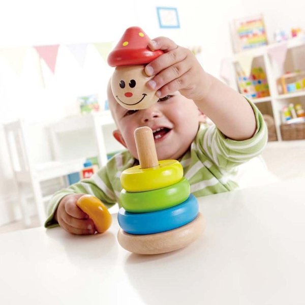 Hape Clown Stacker Toddler Wooden Ring Toy