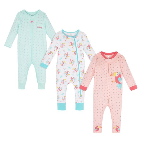 Baby Infant 3-pack Coverall, Toucan