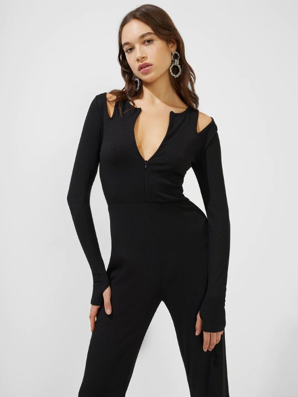 Safi Ribbed Jersey Long Sleeve Jumpsuit