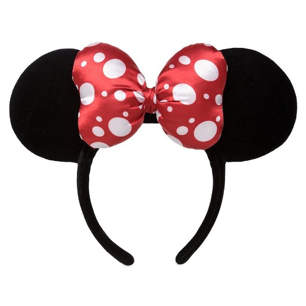 Minnie Mouse Satin Polka Dot Bow Ear Headband | shopDisney
