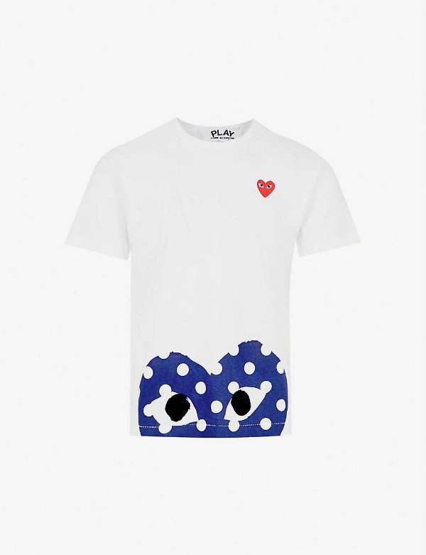 Polka-dot logo-print cotton-jersey T-shirt