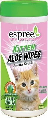 Sensitive Formula Aloe Vera Puppy & Kitten Wipes, 50-count - Chewy.com