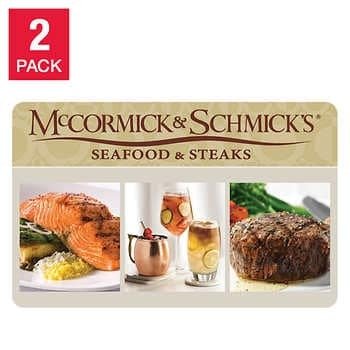 McCormick & Schmick's Seafood Restaurant 价值$50礼卡 2张