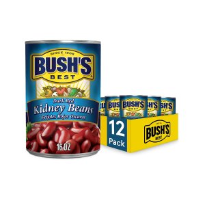 BUSH'S BEST Canned Dark Red Kidney Beans (Pack of 12)