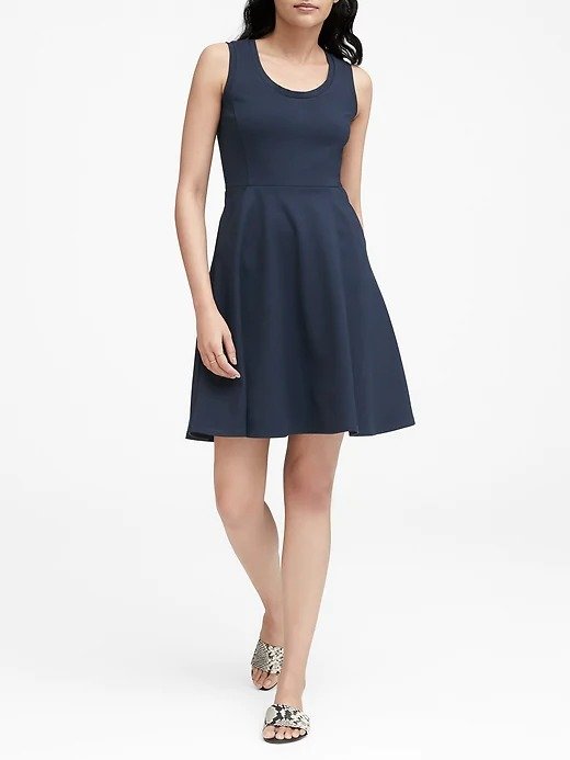 Ponte Fit-and-Flare Dress