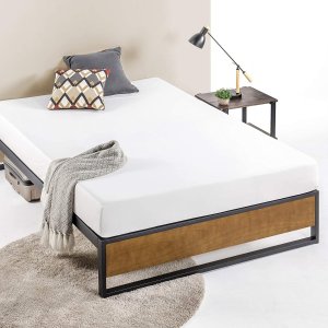 Suzanne 14 Inch Metal and Wood Platforma Bed Frame