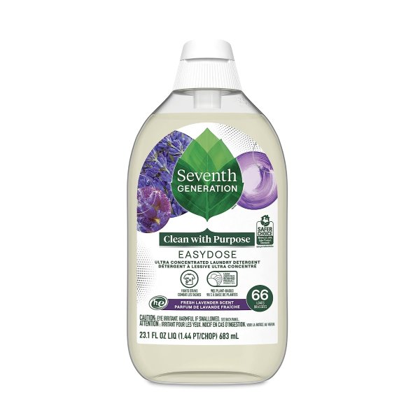 Laundry Detergent, Ultra Concentrated EasyDose, Fresh Lavender, 23 oz, 66 Loads (Packaging May Vary)