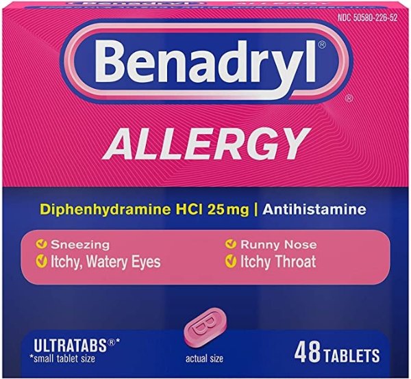 Benadryl 抗过敏药25mg 48粒