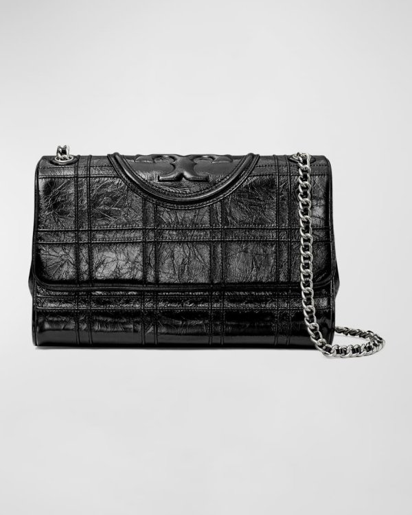 Fleming Quilted Metallic Leather Convertible Shoulder Bag