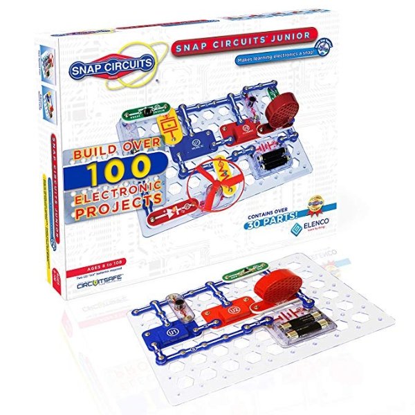Jr. SC-100 Electronics Exploration Kit | Over 100 STEM Projects | 4-Color Project Manual | 30 Snap Modules | Unlimited Fun