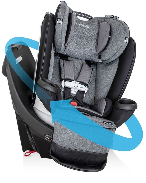 SensorSafe Revolve360 Extend Rotational All-In-One Convertible Car Seat - Moonstone Gray