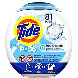 Tide Free and Gentle Laundry Detergent Pods, 81 Count
