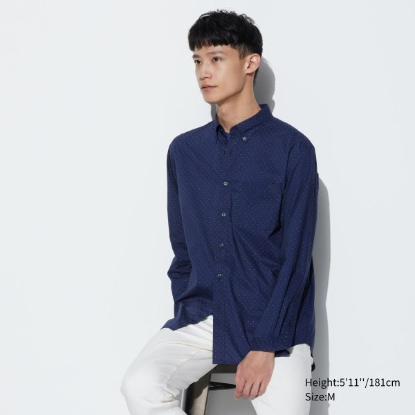 Extra Fine Cotton Broadcloth Dotted Shirt | UNIQLO US