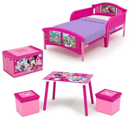 Minnie Mouse 4-Piece Toddler Bed Bedroom Set with BONUS Fabric Toy Box by Delta Children