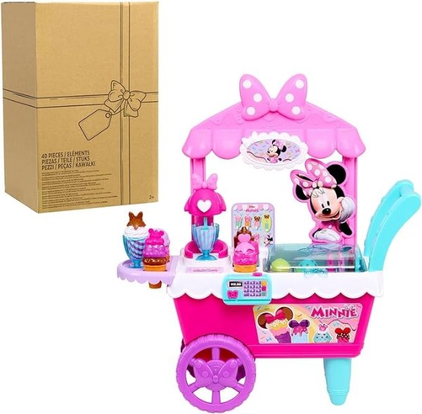 Minnie Mouse Sweets & Treats Ice Cream Cart, Kids Toys for Ages 2 Up by Just Play