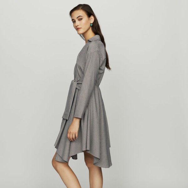 RULYTA Shirt dress in houndstooth print