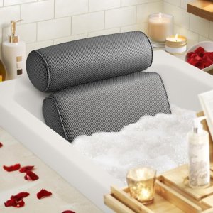LuxStep Bath Pillow Bathtub Pillow with 6 Non-Slip Suction Cups