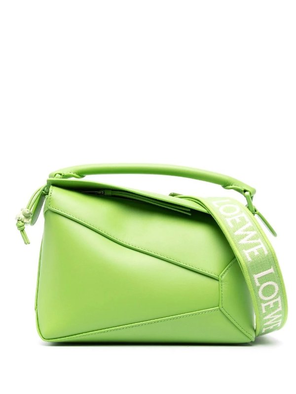 green Puzzle Edge small leather top handle bag | Browns