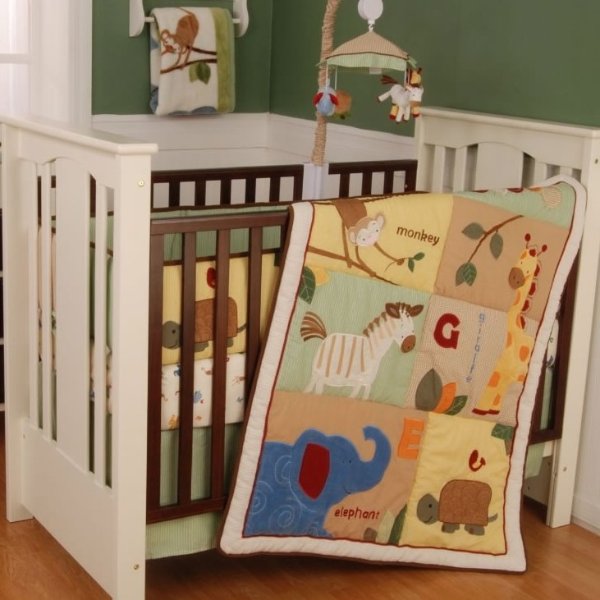Safari 4 Piece Crib Bedding Set