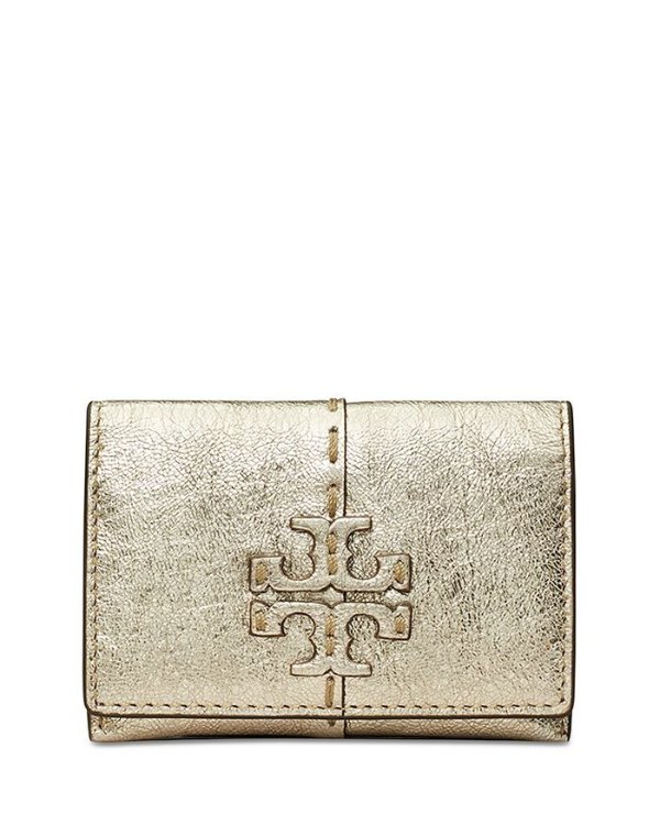 McGraw Metallic Leather Flap Card Case