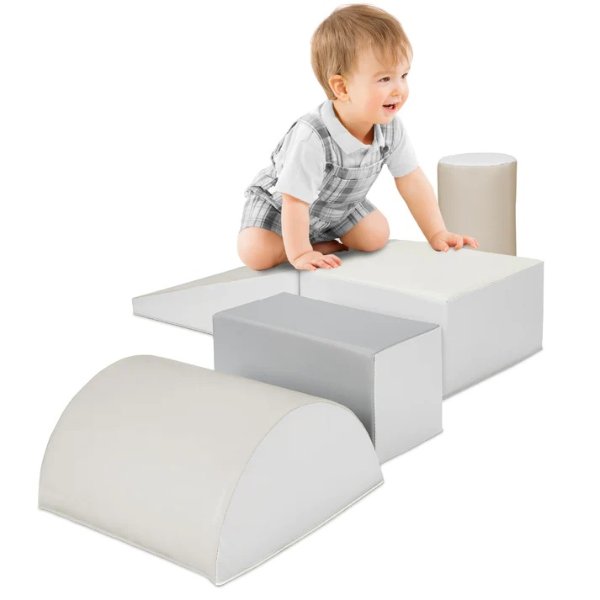 5-Piece Kids Climb & Crawl Soft Foam Shapes Structure Playset