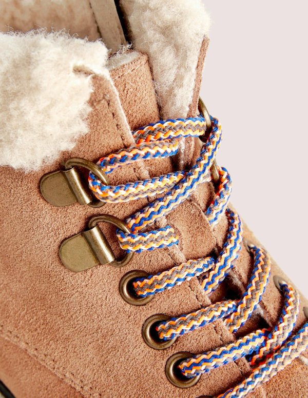 Cosy Lace Up Boots - Tan | Boden US