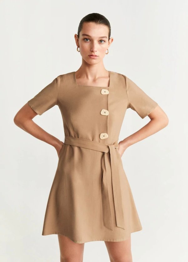 Detail button dress - Women | Mango USA