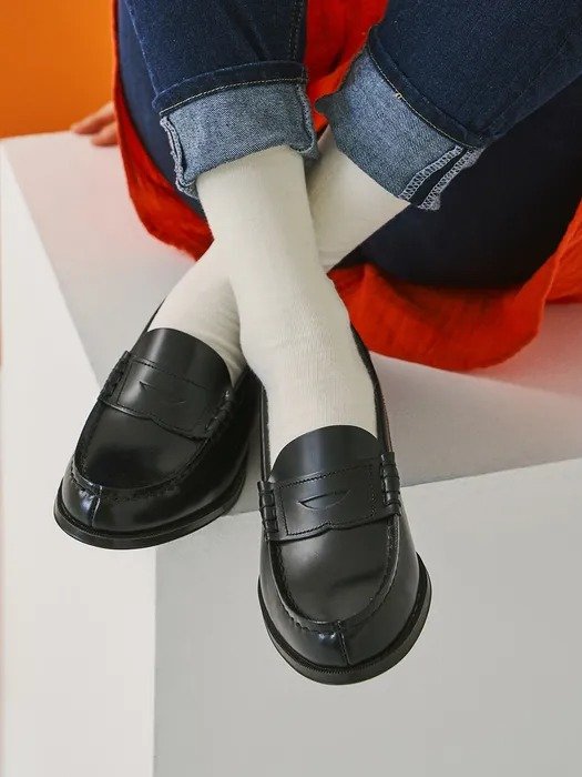 Cow Leather Penny Loafer_Black