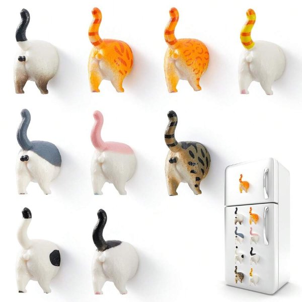 9Pcs Add Some Humor And Funny To Your Fridge With Our Cat Butt Fridge Magnet - Perfect For Home Refrigerator Magnets For Adults Or Kids