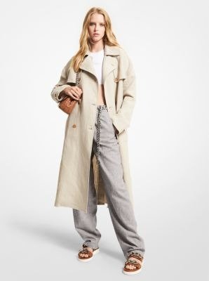 Washed Linen Trench Coat