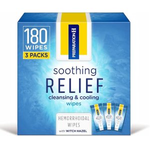 Preparation H Hemorrhoid Treatment Soothing Relief Cleansing and Cooling Wipes, Aloe and Witch Hazel Wipes for Butt Itch Relief - 60 Count (Pack of 3)