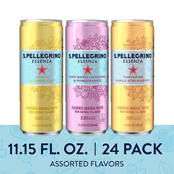 Flavored Mineral Water, Variety Pack 11.15 Fl Oz. Cans (24 Pack)